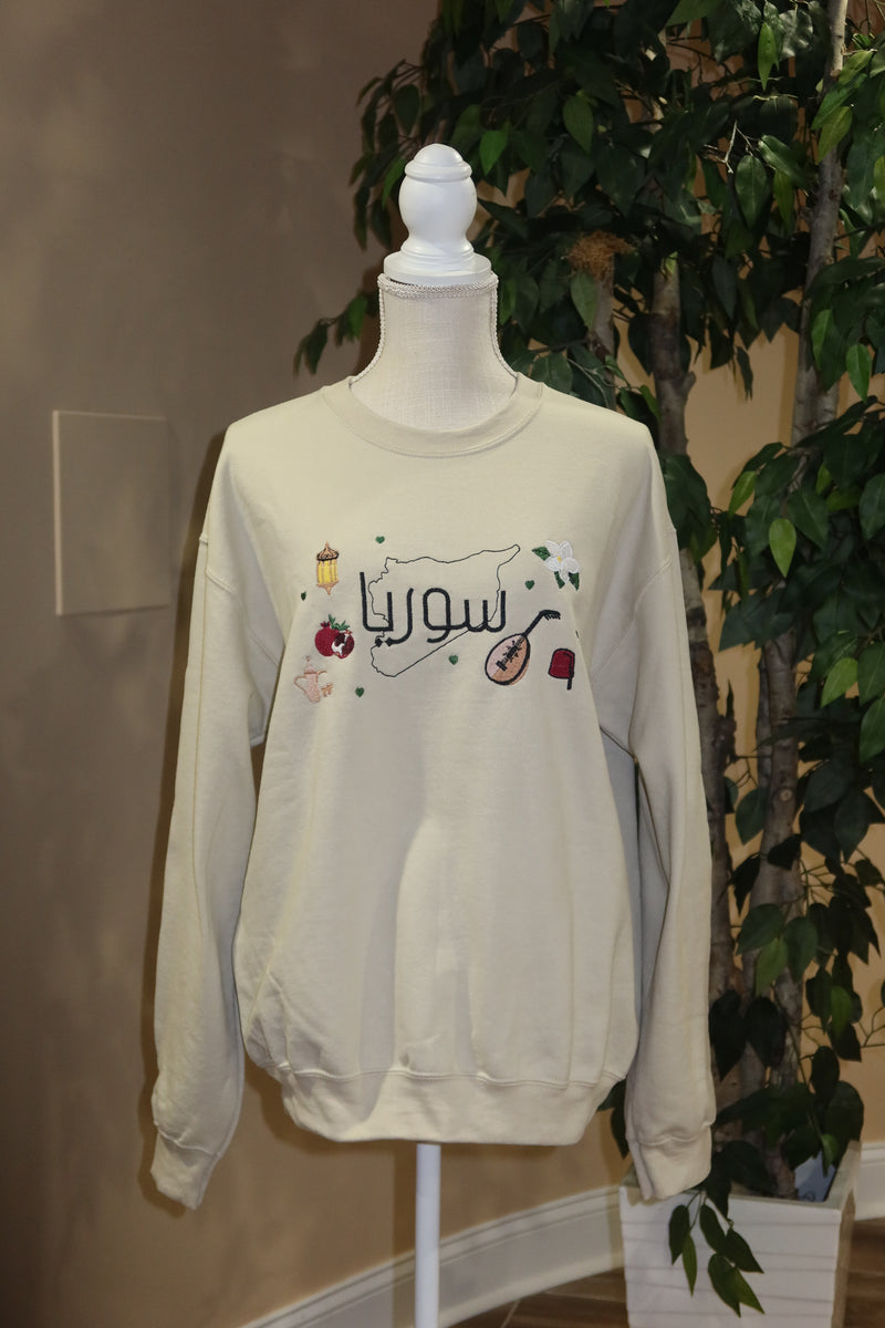 Emblems of Syria Embroidered Crewneck