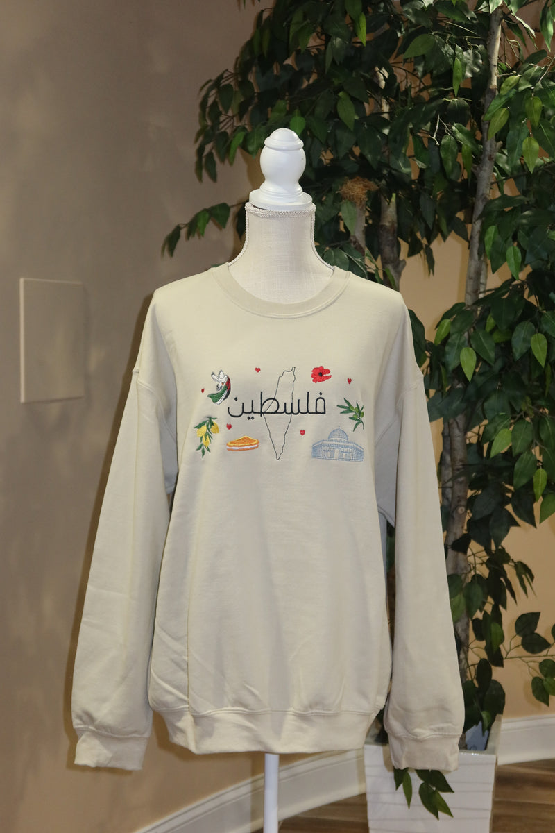 Emblems of Palestine Embroidered Crewneck