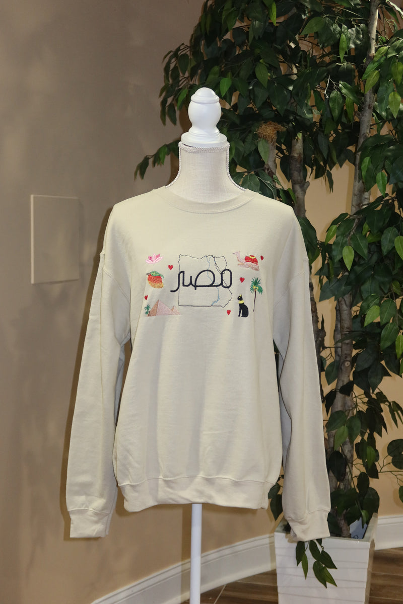 Emblems of Egypt Embroidered Crewneck