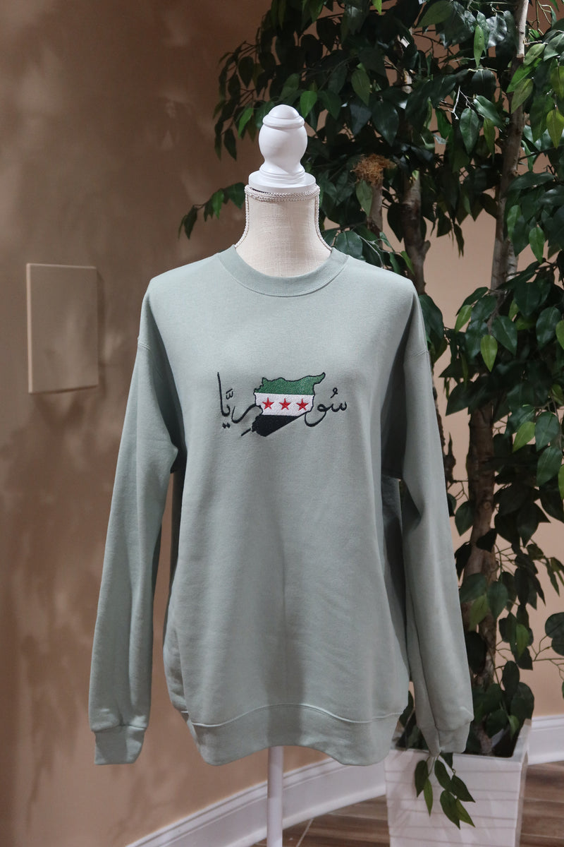 Syrian Freedom Flag Embroidered Crewneck