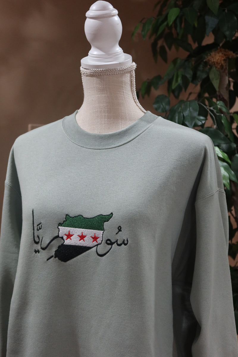 Syrian Freedom Flag Embroidered Crewneck