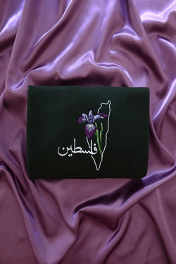 Palestinian Iris Embroidered Crewneck