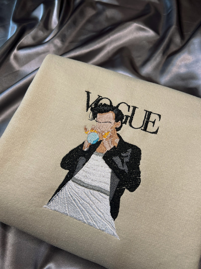 Harry Styles Vogue Cover Embroidered Crewneck