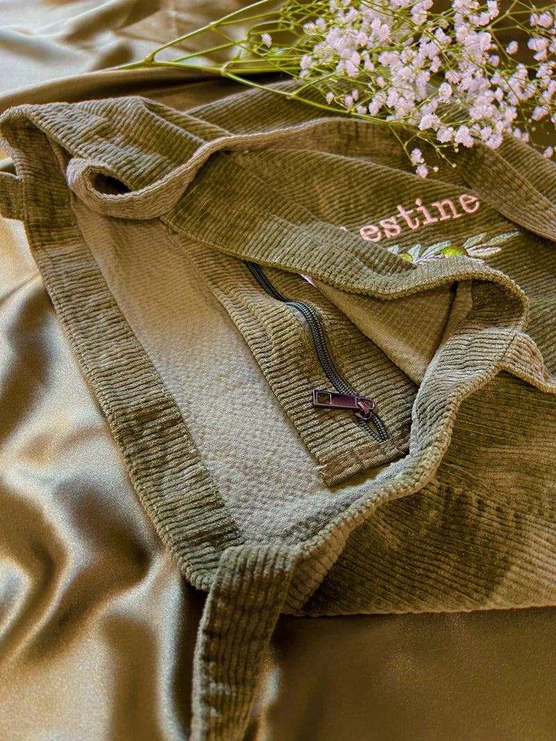 Embroidered Palestinian Olive Tree Branch Tote Bag